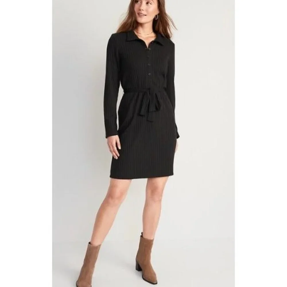 polo knit midi dress Everlane Knit Polo Dress In Birch, Size XXL, Cotton/Viscose